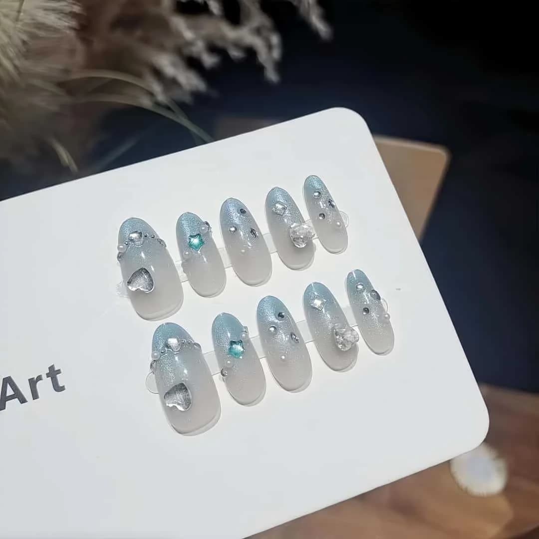 Modrý gradient kočičí oko se strassy