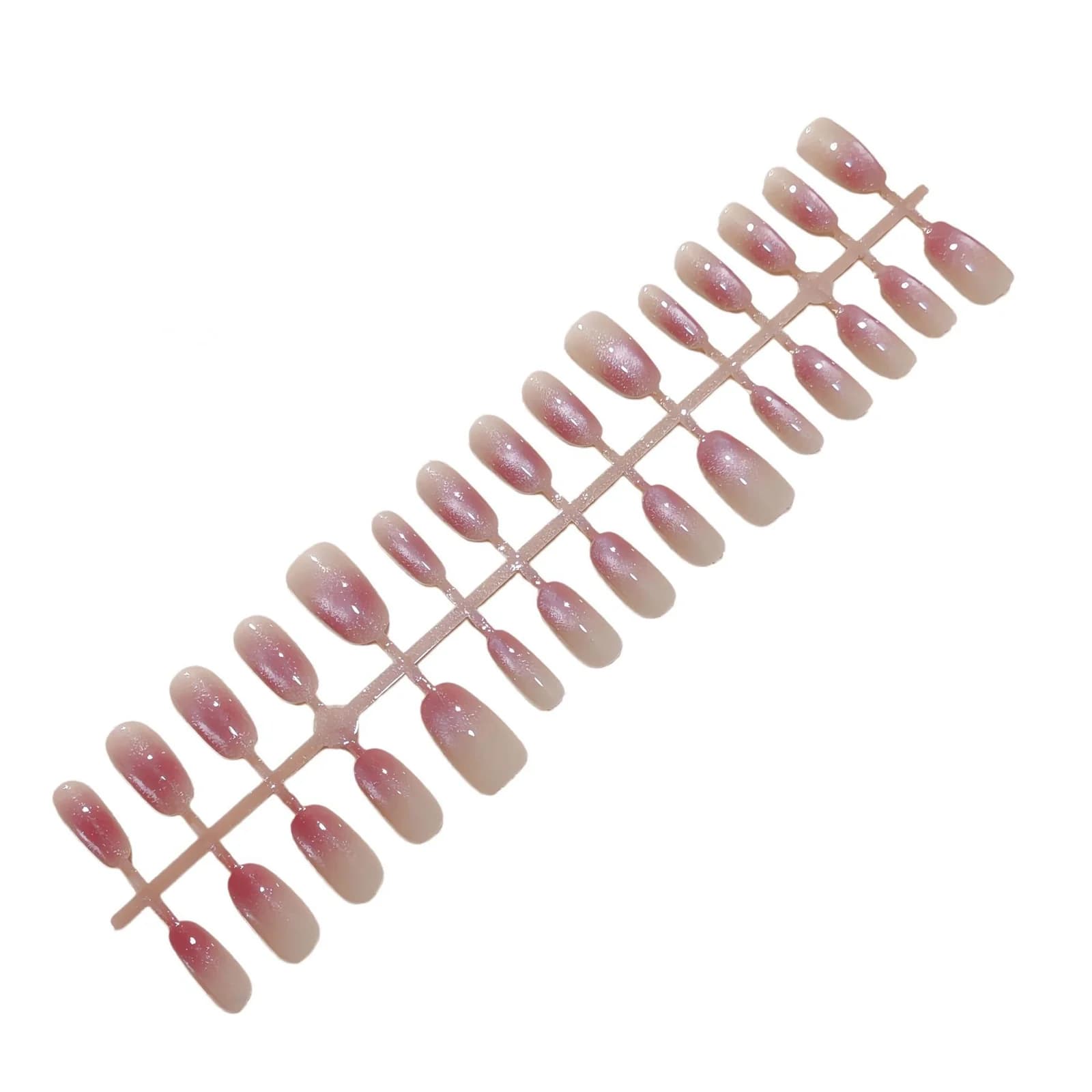 Kouřově fialové nalepovací nehty cat eye, krátké/střední ovál, gradient